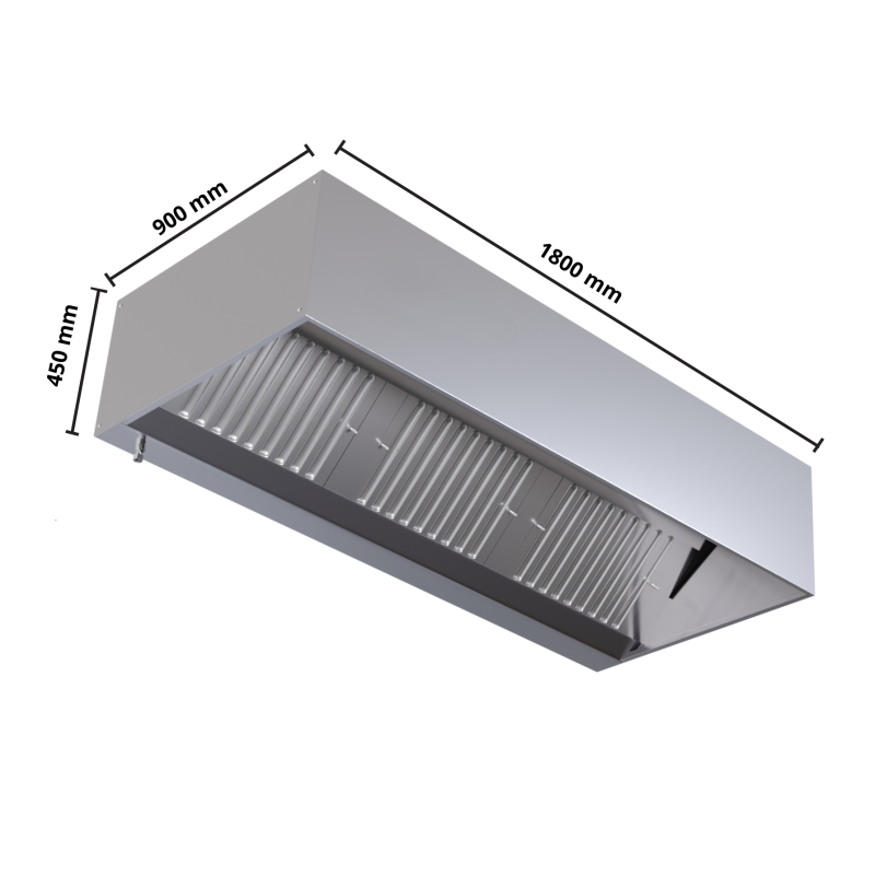 Hotte Cubique Professionnelle Avec Led Et Sans Moteur Dynasteel