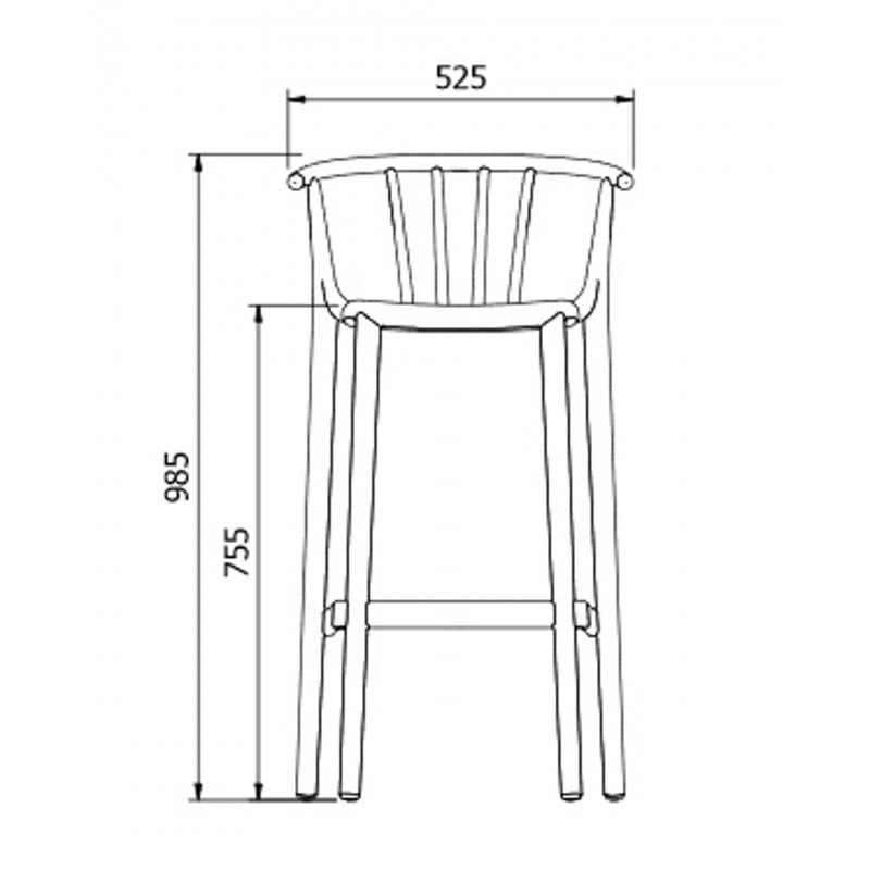 Tabouret Haut Woody Rouge Lot De Resol Fourniresto