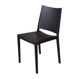 Chaises PP Empilables Noir - Lot de 4