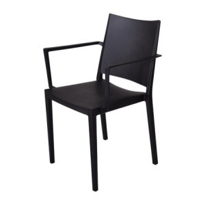 Chaises PP Empilables Florence Noirs - Lot de 4