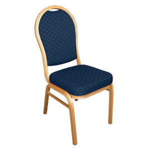 Chaise de Banquet Dossier Bleues et Dorées - Lot de 4