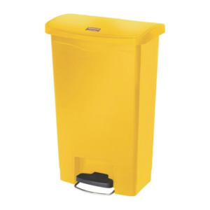 Poubelle à Pédale Frontale Large Jaune 50 L