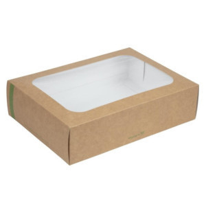 Boîtes Compostables Standards avec Couvercle à Fenêtre - Lot de 50