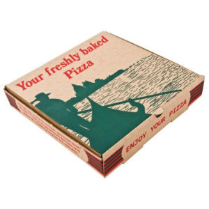 Boîtes à Pizza Imprimées Compostables 237 mm - Lot de 100