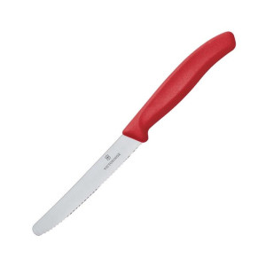 Couteau à Tomate Denté Rouge 11 cm
