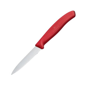 Couteau D'office Dente Pointu Rouge 8 cm