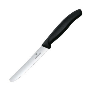 Couteau à Tomate Denté Noir 11 cm