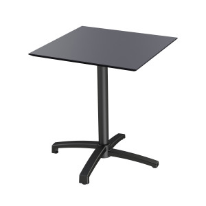 Table  X Cross Noir avec Plateau HPL - 70 x 70 cm