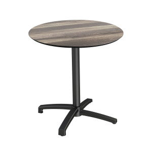 Table de Bistrot X Cross avec Piètement Noir Tropical Wood - Ø 70 cm