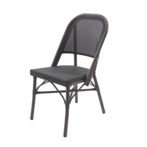 Chaise de Bistrot en Textile Paris - Wengé Mesh Noir