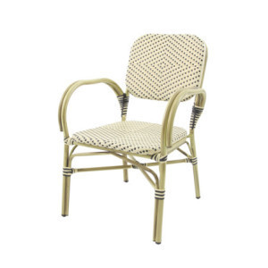 Chaise de Bistrot en Rotin Felix - Bambou Blanc et Noir