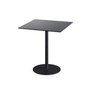 Table Bistrot Urban Piètement Noir et Plateau Noir - 70 x 70 cm