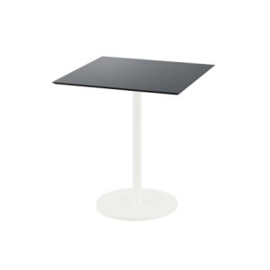 Table Bistrot Urban Piètement Blanc et Plateau Noir - 70 x 70 cm