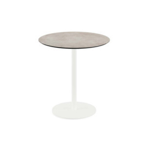 Table Bistrot Urban Piètement Blanc et Plateau Moonstone - Ø 70 cm