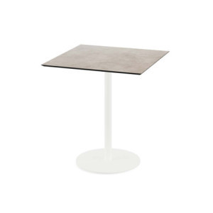 Table Bistrot Urban Piètement Blanc et Plateau Moonstone - 70 x 70 cm