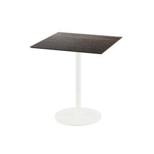 Table Bistrot Urban Piètement Blanc et Plateau Riverwashed Wood - 70 x 70 cm