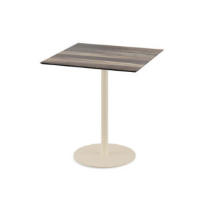 Table Bistrot Urban Piètement Sable et Plateau Tropical Wood - 70 x 70 cm