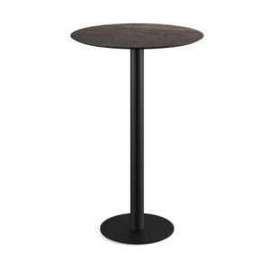 Mange-Debout Urban Piètement Noir et Plateau Riverwashed Wood - Ø 70 cm