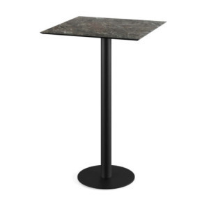 Mange-Debout Urban Piètement Noir et Plateau Galaxy Marble - 70 x 70 cm