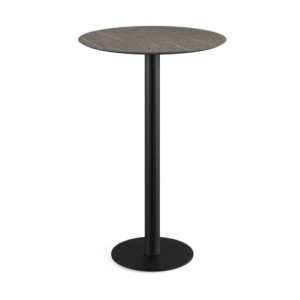 Mange-Debout Urban Piètement Noir et Plateau Midnight Marble - Ø 70 cm