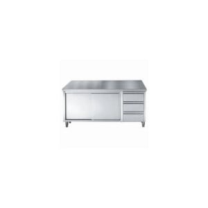 Meuble Inox Bas GN 1/1 - 2 Portes et 3 Tiroirs - L 2000 x P 700 mm