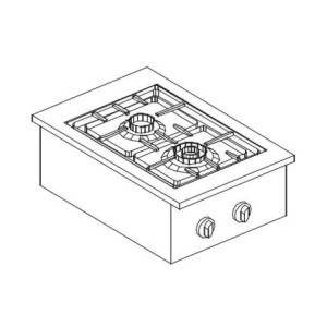 Cuisinière à Gaz Drop-In - 2 Brûleurs - 7000 W