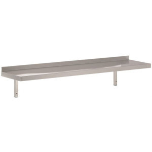 Etagère Murale en Inox avec Support - L 1200 x P 300 mm