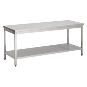 Table Inox avec Etagère - L 700 x P 700 mm