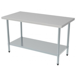 Table Inox avec Etagère Démontable - L 700 x P 700 mm