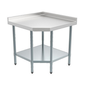 Table Angulaire Démontable avec Dosseret et Etagère - L 900 x P 700 mm