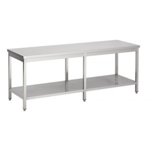 Table Inox avec Etagère - L 2700 x P 700 mm