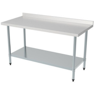 Table Inox avec Dosseret et Etagère - L 1800 x P 700 mm