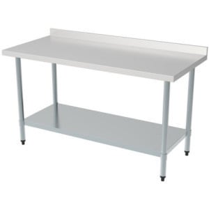 Table Inox avec Dosseret et Etagère - L 1400 x P 700 mm