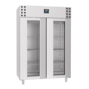 Armoire Réfrigérée Positive Inox - 2 Portes Vitrées - 1400 L