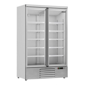 Armoire Réfrigérée Positive Inox - 2 Portes Vitrées - 1000 L