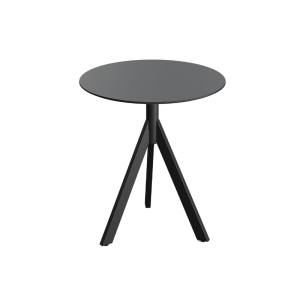 Table de Bistrot avec Piètement Noir Infinity Tripod et Plateau HPL Noir - Ø 70 cm