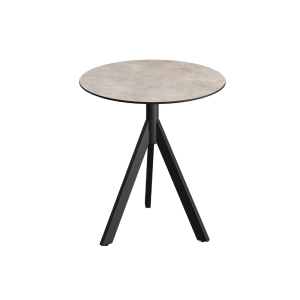 Table de Bistrot avec Piètement Noir Infinity Tripod et Plateau HPL Moonstone - Ø 70 cm