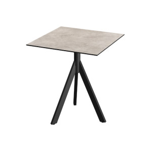 Table de Bistrot avec Piètement Noir Infinity Tripod et Plateau HPL Moonstone - 70 x 70 cm