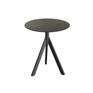 Table de Bistrot avec Piètement Noir Infinity Tripod et Plateau HPL Midnight Marble - Ø 70 cm