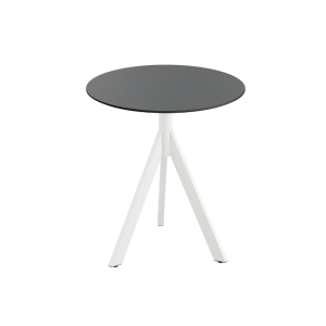 Table de Bistrot avec Piètement Blanc Infinity Tripod et Plateau HPL Noir - Ø 70 cm