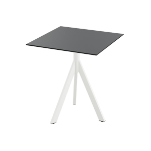 Table de Bistrot avec Piètement Blanc Infinity Tripod et Plateau HPL Noir - 70 x 70 cm