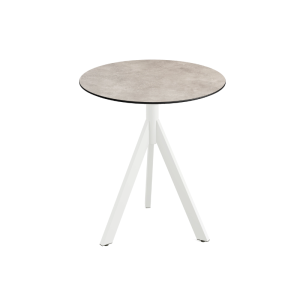 Table de Bistrot avec Piètement Blanc Infinity Tripod et Plateau HPL Moonstone - Ø 70 cm