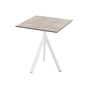 Table de Bistrot avec Piètement Blanc Infinity Tripod et Plateau HPL Moonstone - 70 x 70 cm