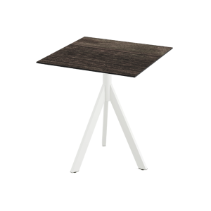 Table de Bistrot avec Piètement Blanc Infinity Tripod et Plateau HPL Riverwashed Wood - 70 x 70 cm