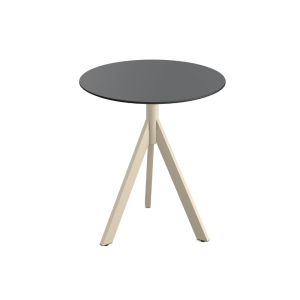 Table de Bistrot avec Piètement Sable Infinity Tripod et Plateau HPL Noir - Ø 70 cm