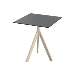 Table de Bistrot avec Piètement Sable Infinity Tripod et Plateau HPL Noir - 70 x 70 cm