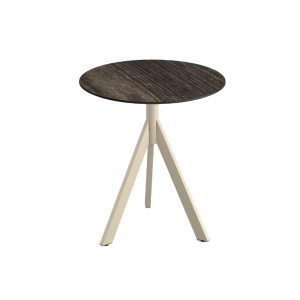 Table de Bistrot avec Piètement Sable Infinity Tripod et Plateau HPL Riverwashed Wood - Ø 70 cm