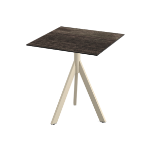 Table de Bistrot avec Piètement Sable Infinity Tripod et Plateau HPL Riverwashed Wood - 70 x 70 cm