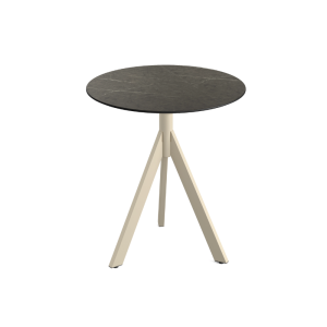 Table de Bistrot avec Piètement Sable Infinity Tripod et Plateau HPL Midnight Marble - Ø 70 cm