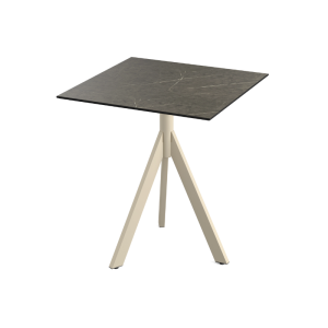 Table de Bistrot avec Piètement Sable Infinity Tripod et Plateau HPL Midnight Marble - 70 x 70 cm